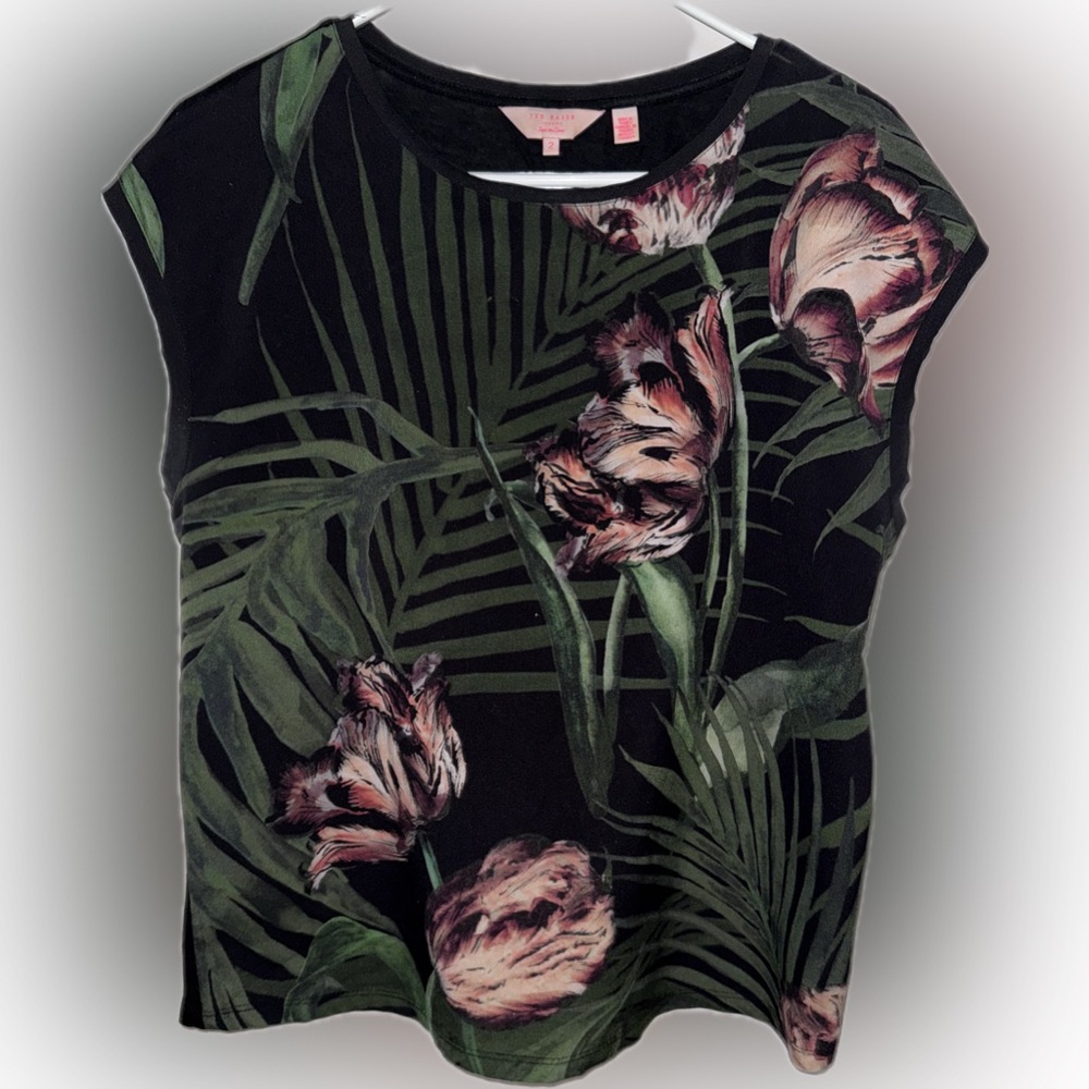 Ted Baker Black and Green Blouse with Elegant Design